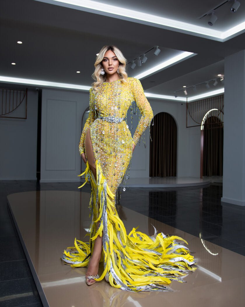 Belle Stunning Dress with Sparkling Stones - Blini Fashion House