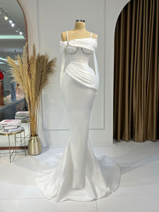 Belleza Off-Shoulder Bridal Dress with Thin Straps - Blini Fashion House
