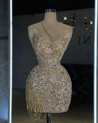 Benno Stone and Chain Embellished Dress - Blini Fashion House