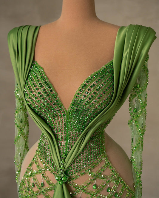 Lace-Up Front Detail of Open Chest Dress