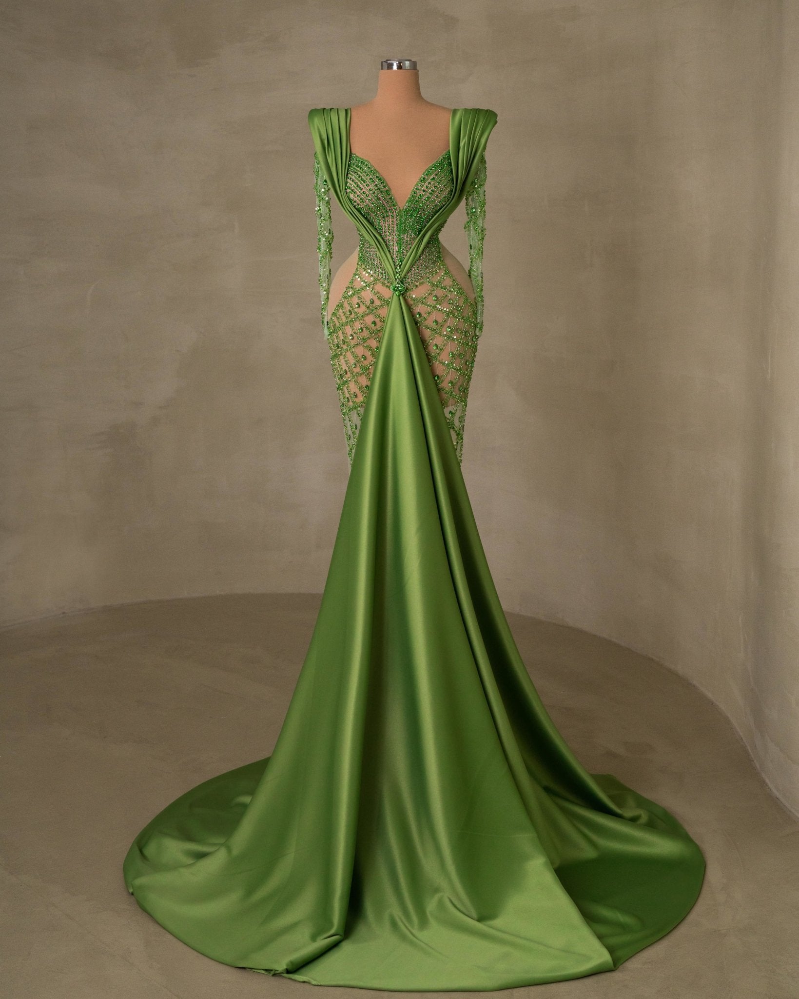 Elegant Long Sleeve Open Chest Dress