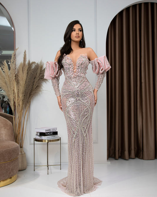 Calista Off-Shoulder Dresses with Sparkly Lace - Blini Fashion House