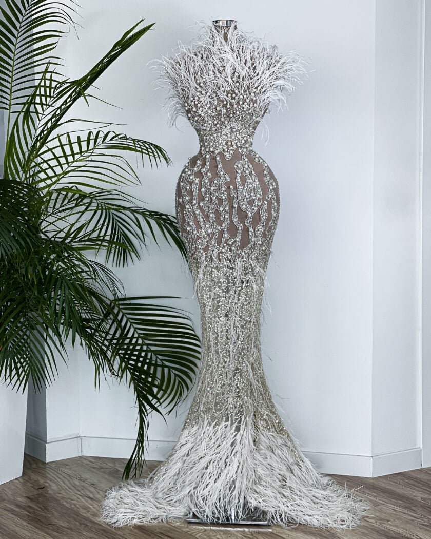 Cattley Feathery Stone Sleeveless Dress - Blini Fashion House