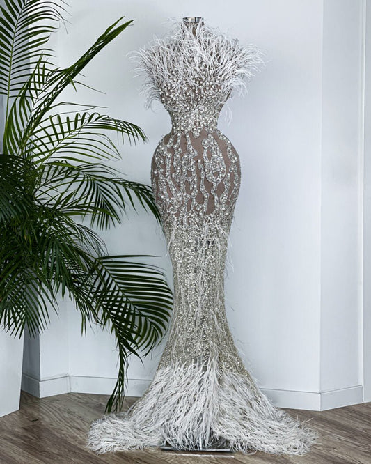 Cattley Feathery Stone Sleeveless Dress - Blini Fashion House