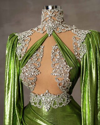 Light Green Dress Bodice with Silver Embellishments