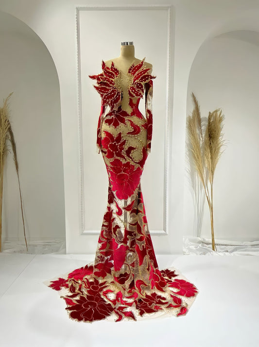 Chandra Off-Shoulder Stone-Detailed Dress - Blini Fashion House