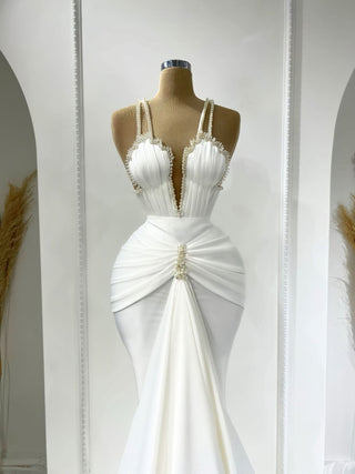 Clara Thin Strapped Bridal Dress - Blini Fashion House