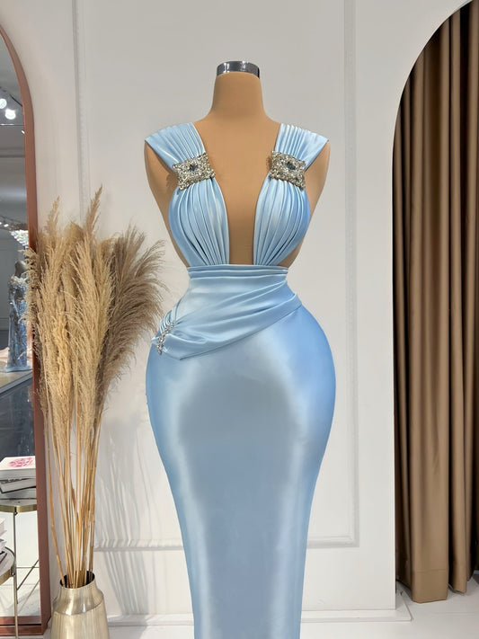 Colette Crystal-Embellished Open Chest Dress - Blini Fashion House