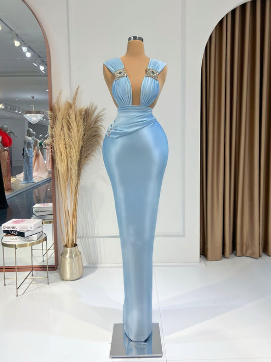 Colette Crystal-Embellished Open Chest Dress - Blini Fashion House