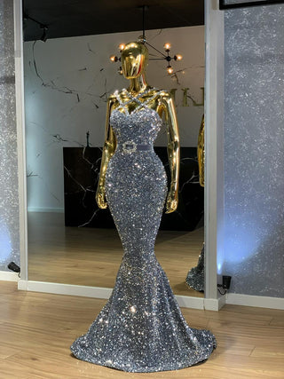 Crystal Eye-catching Sequin Dress - Blini Fashion House