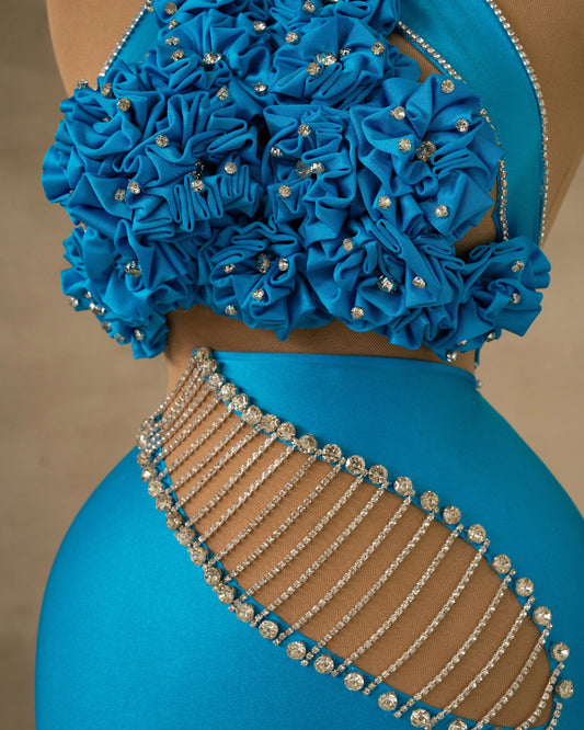 Elegant Sleeveless Silver Embellished Dress - Details