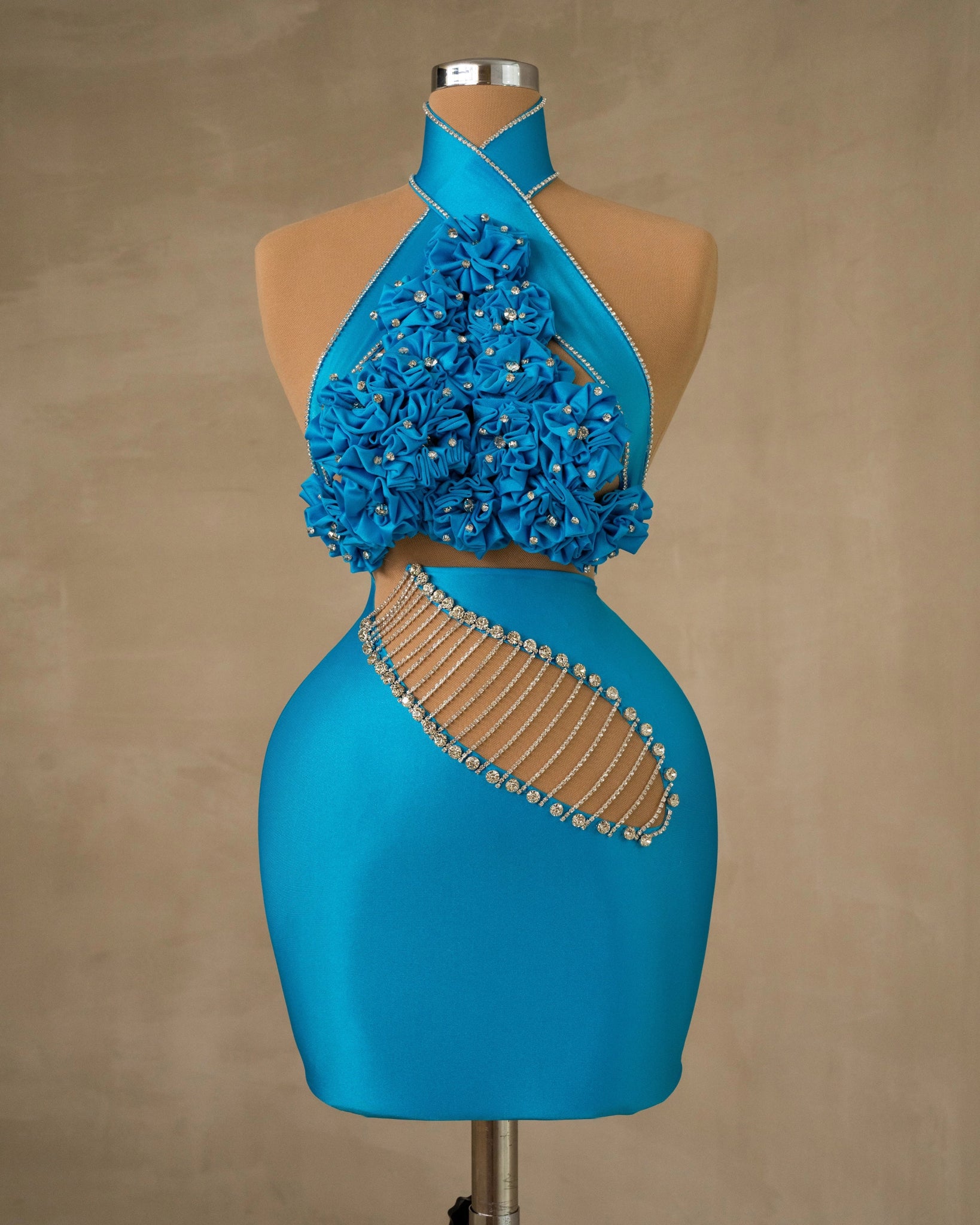 Sleeveless Dress with Silver Embellishments