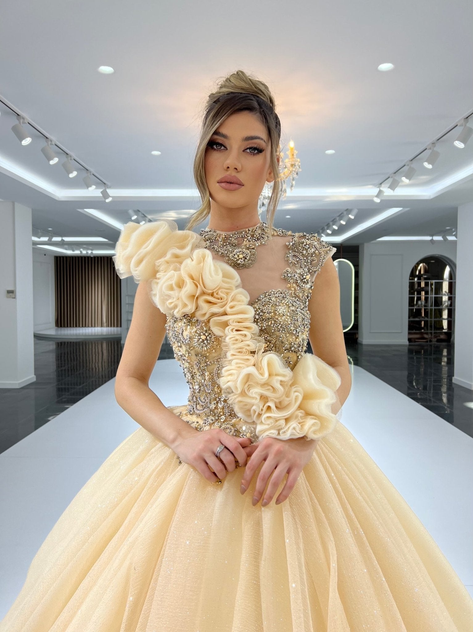 Daisy Sleek Layered Tulle Ballgown - Blini Fashion House