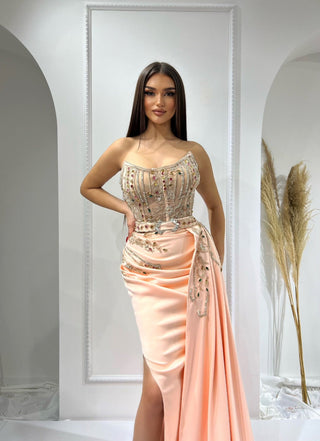 Darya Sleeveless Dress with a Dramatic Slit - Blini Fashion House