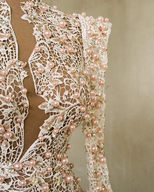 Exquisite BeadEmbellishment Pink Dress