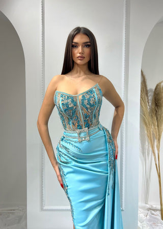 Dianas Flowing Side Tail Sleeveless Dress - Blini Fashion House