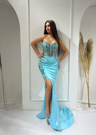 Dianas Flowing Side Tail Sleeveless Dress - Blini Fashion House