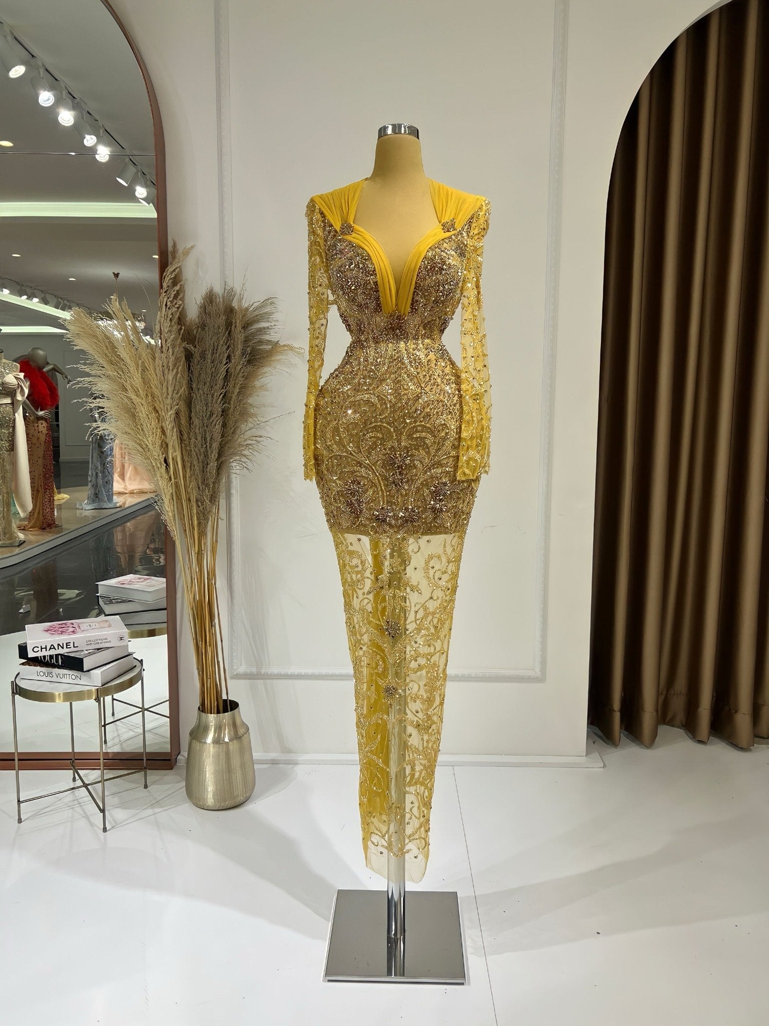 Dinea Maxi-Length Dress with Long Sleeves - Blini Fashion House