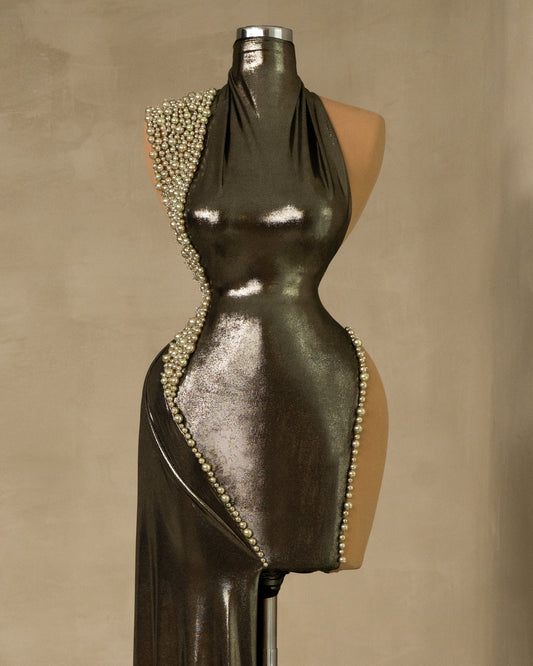 Cocktail DressHigh NeckMidi DressWomen - Blini Fashion House