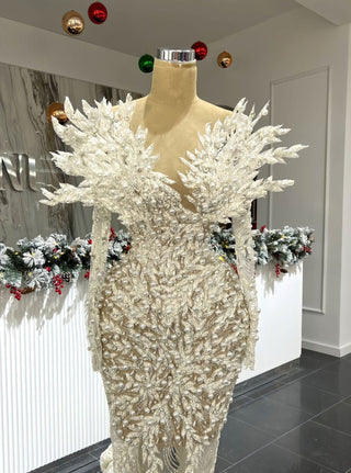 Elisyera Bridal Dress with a Designed Bust and Delicate Embellishments - Blini Fashion House