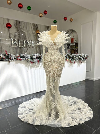 Elisyera Bridal Dress with a Designed Bust and Delicate Embellishments - Blini Fashion House