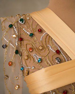 Close-up of Crystal Embellishments on Short Dress