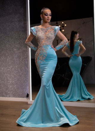 Emilia Satin Dress with a Touch of Sparkle - Blini Fashion House