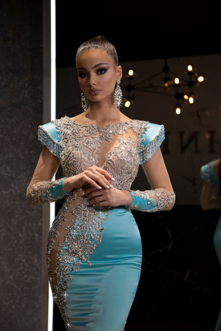 Emilia Satin Dress with a Touch of Sparkle - Blini Fashion House