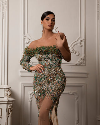 Esteé One-Shoulder Crystal Embellished Dress