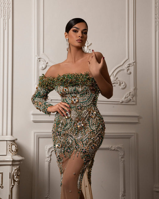 Esteé One-Shoulder Crystal Embellished Dress