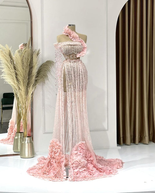 Estela Glamorous - Robe asymétrique à cristaux