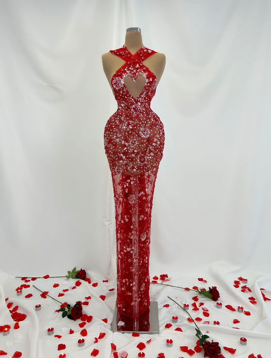 Rosalyn Maxikleid mit funkelnden Akzenten