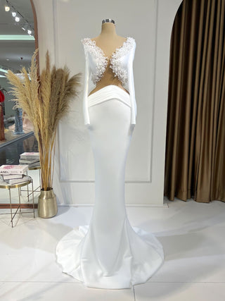 Ètolie Bridal Gown with a Deep Chest-to-Waist Cut