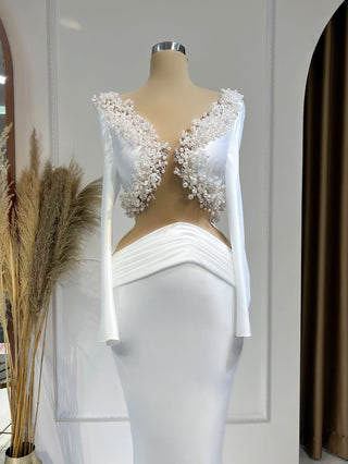 Ètolie Bridal Gown with a Deep Chest-to-Waist Cut