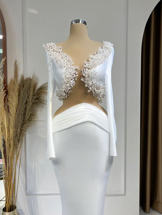 Ètolie Bridal Gown with a Deep Chest-to-Waist Cut