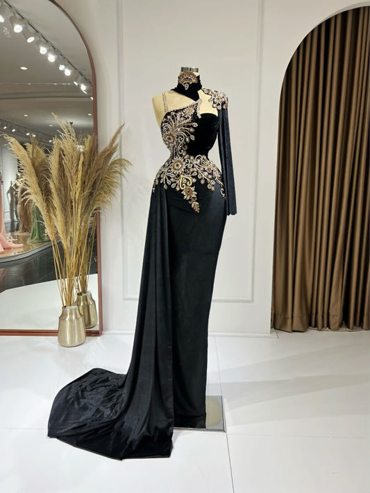 Eve Elegant Side Tail High Neck Dress