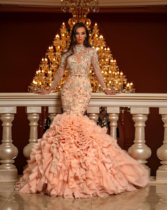 Fatima Layered Tulle Mermaid Tail Dress