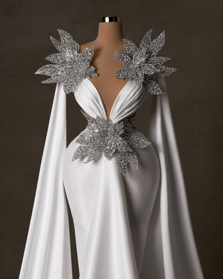 Timeless White Satin Bridal Dress - Elegant Wedding Gown for Unforgettable Moments