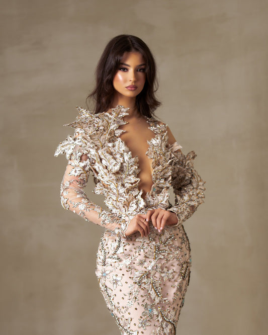 Finn V Neck Dress with Long Sleeves