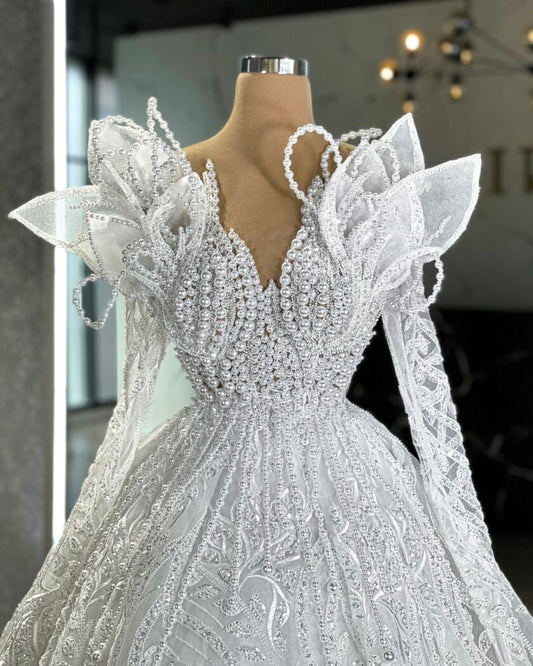 Fiorenza Bridal Dress with Delicate Pearls