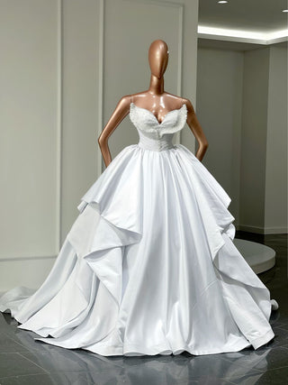 Flavia Exquisite Satin Sleeveless Bridal Dress