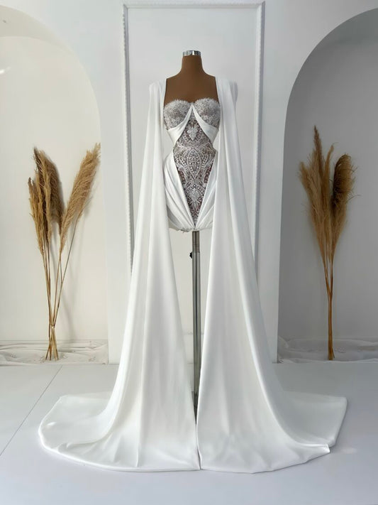 Flossy Dazzling Crystal und Side Cape Dress