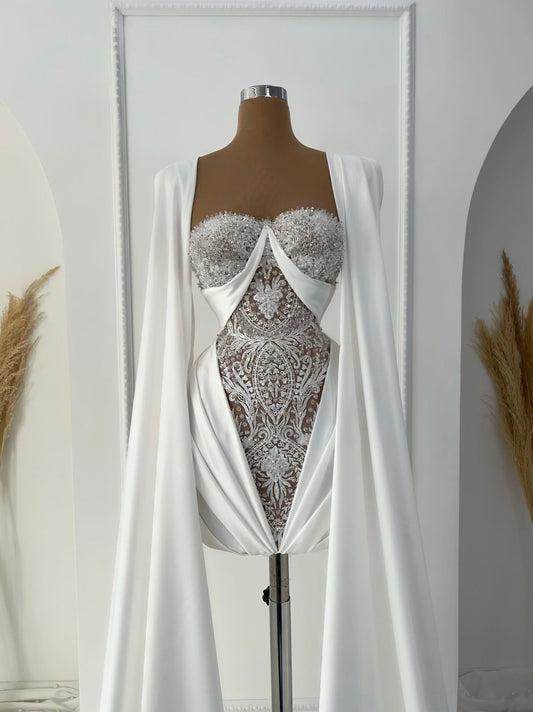 Flossy Dazzling Crystal und Side Cape Dress