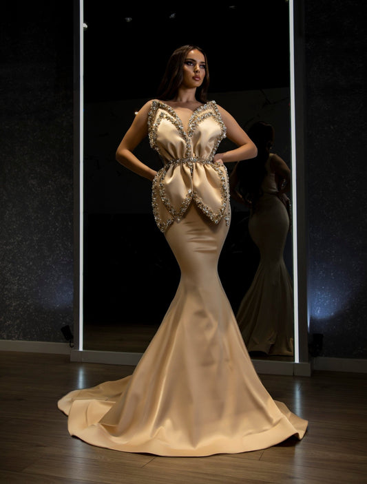 Robe sans manches scintillante Giaa avec accents scintillants