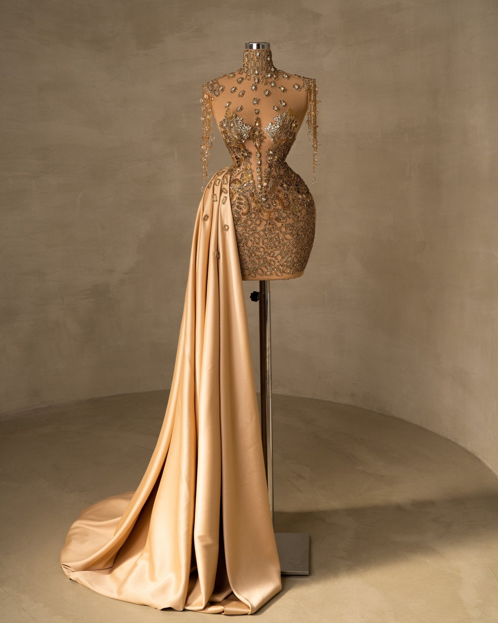 Gold tone dresses sales