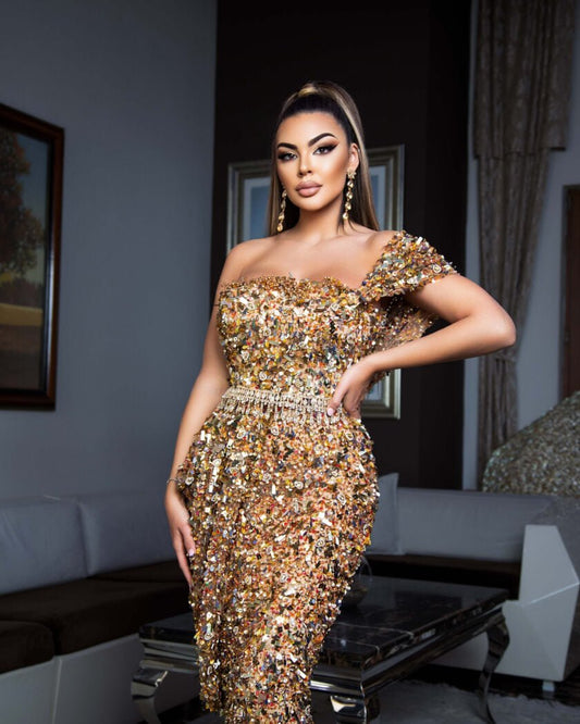 Gozè Golden Glamour Sequin Dress