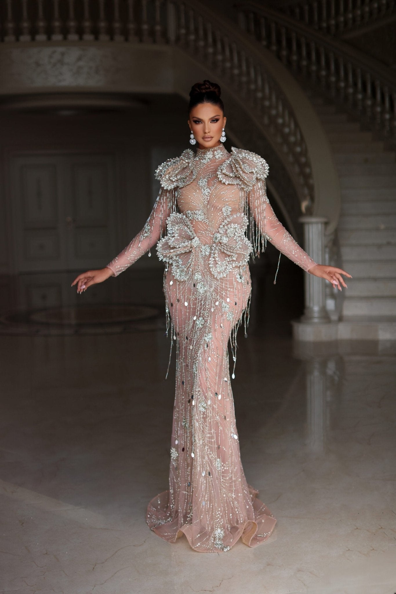 Fashionable silver dress perfect for any event