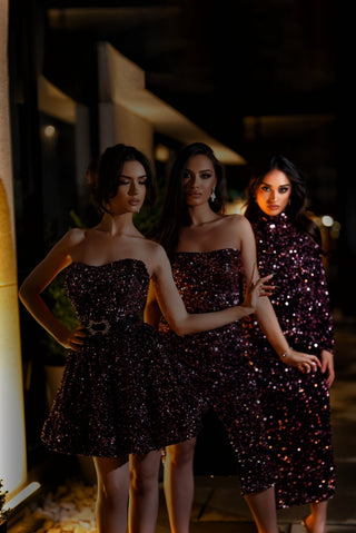 Cocktail DressHigh NeckLong SleevesWomen - Blini Fashion House
