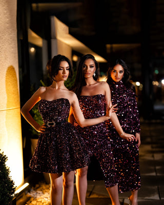 Cocktail DressHigh NeckLong SleevesWomen - Blini Fashion House