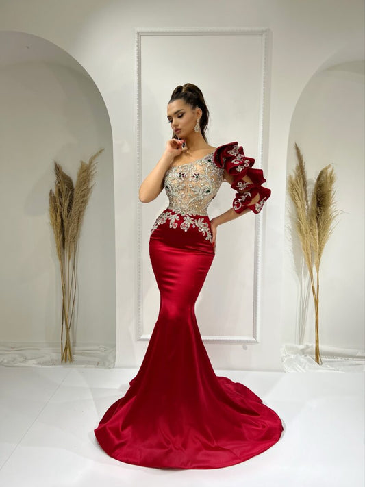 Ida  One Shoulder Dress with Stones